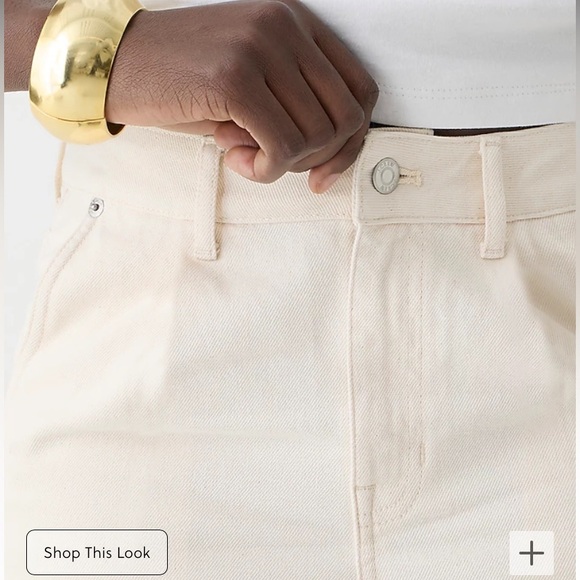 JCrew Midlength denim shorts ecru high-waist classy off white jeans white - Picture 4 of 5